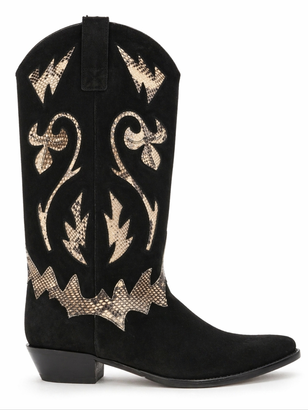 Stuart Weitzman Western Boots Suede Size 8.5 Black Vintage